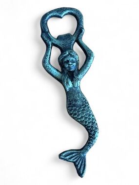 Retro mermaid bottle opener, metal, cast iron?